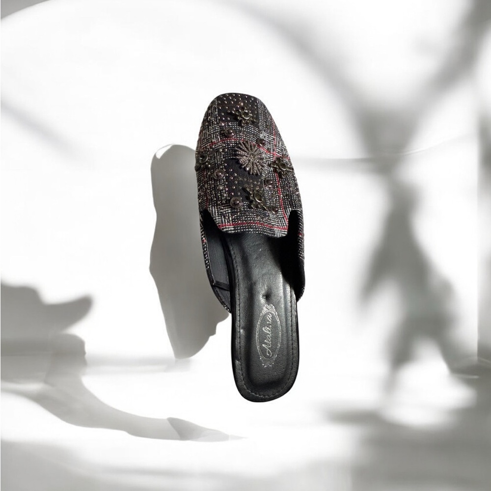 ATALINA Embellished Rhinestone Mules Slides - Picture 6 of 7